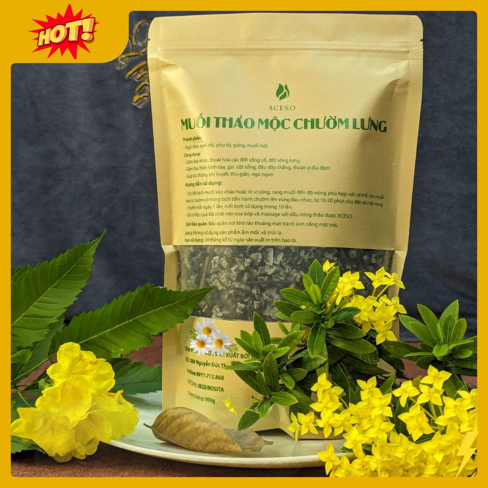 Muối thảo mộc chườm lưng Muối thảo mộc chườm lưng